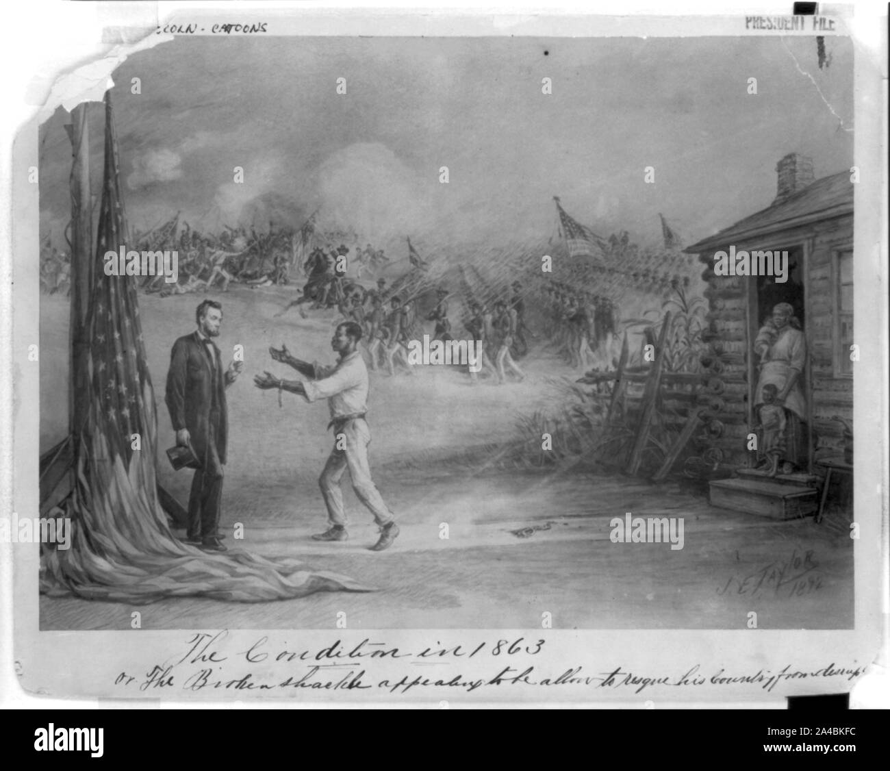 La condizione nel 1863 o le rotture di grillo accattivante per essere ammessi a salvare il suo paese da interruzioni Foto Stock