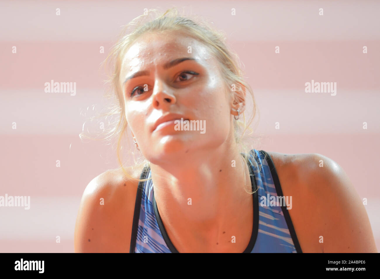 Yuliya Levchenko (Ucraina). High Jump Women finali. IAAF World Athletics Championships, Doha 2019 Foto Stock