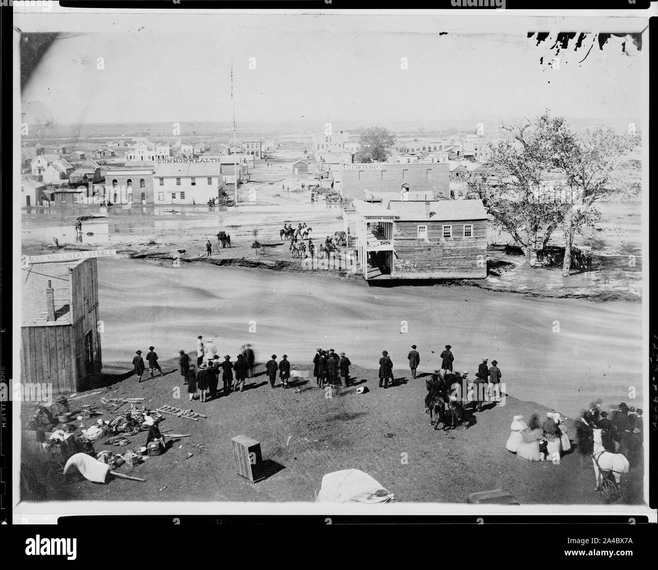 La grande alluvione, Denver Colorado Territorio, 19 maggio 1864 / George D. Wakely. Foto Stock