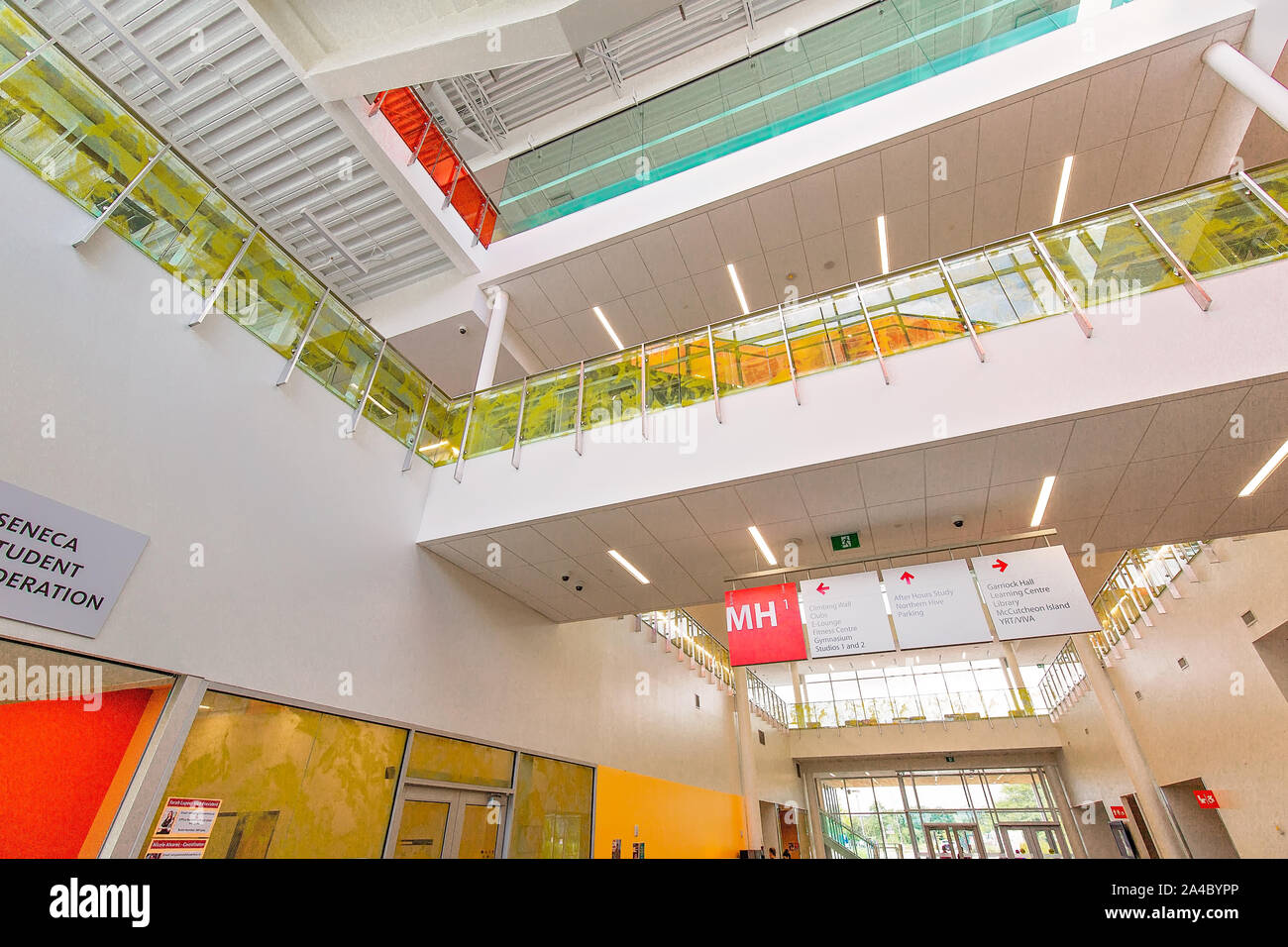 King cittã, Ontario, Canada-20 giugno, 2019: aule e laboratori di Magna Hall di Seneca college campus in King cittã Foto Stock