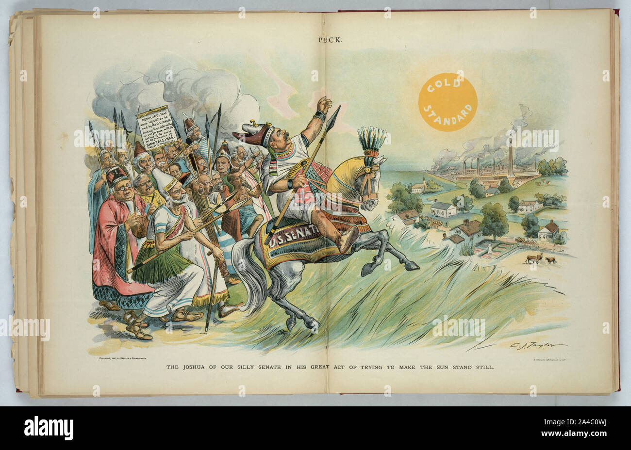 Il Joshua del nostro stupido senato nel suo grande atto di cercare di rendere il sole riposare ancora / C.J. Taylor. Foto Stock