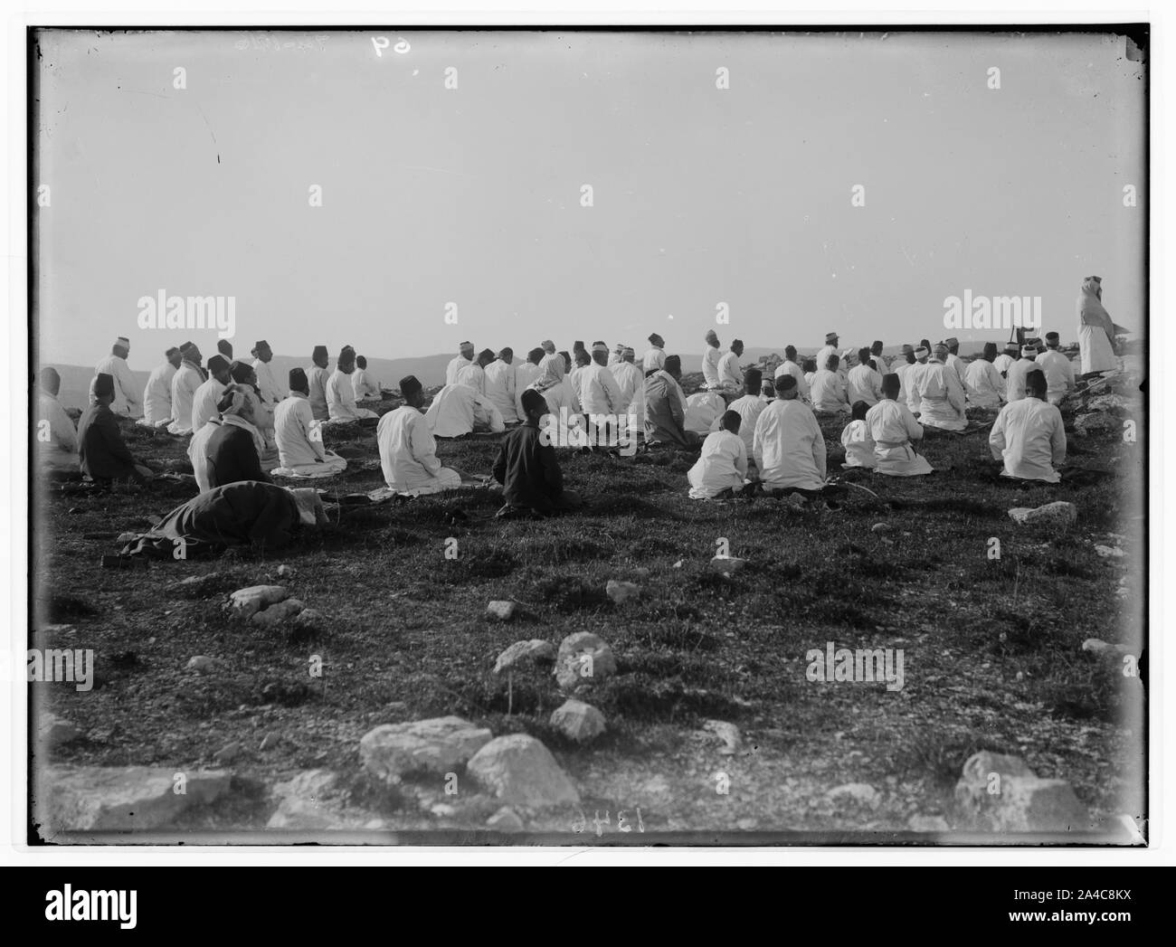 Il Samaritano Pasqua su Mt. Garizim. La preghiera sulla cima di Mt. Garizim. Foto Stock