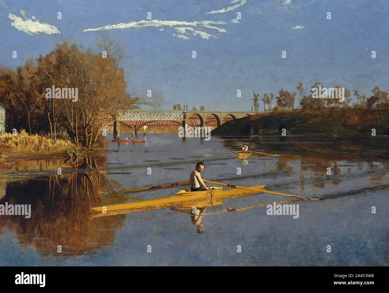 Il campione singolo skiff (Max Schmitt in un singolo Scull) - Thomas Eakins, 1871 Foto Stock