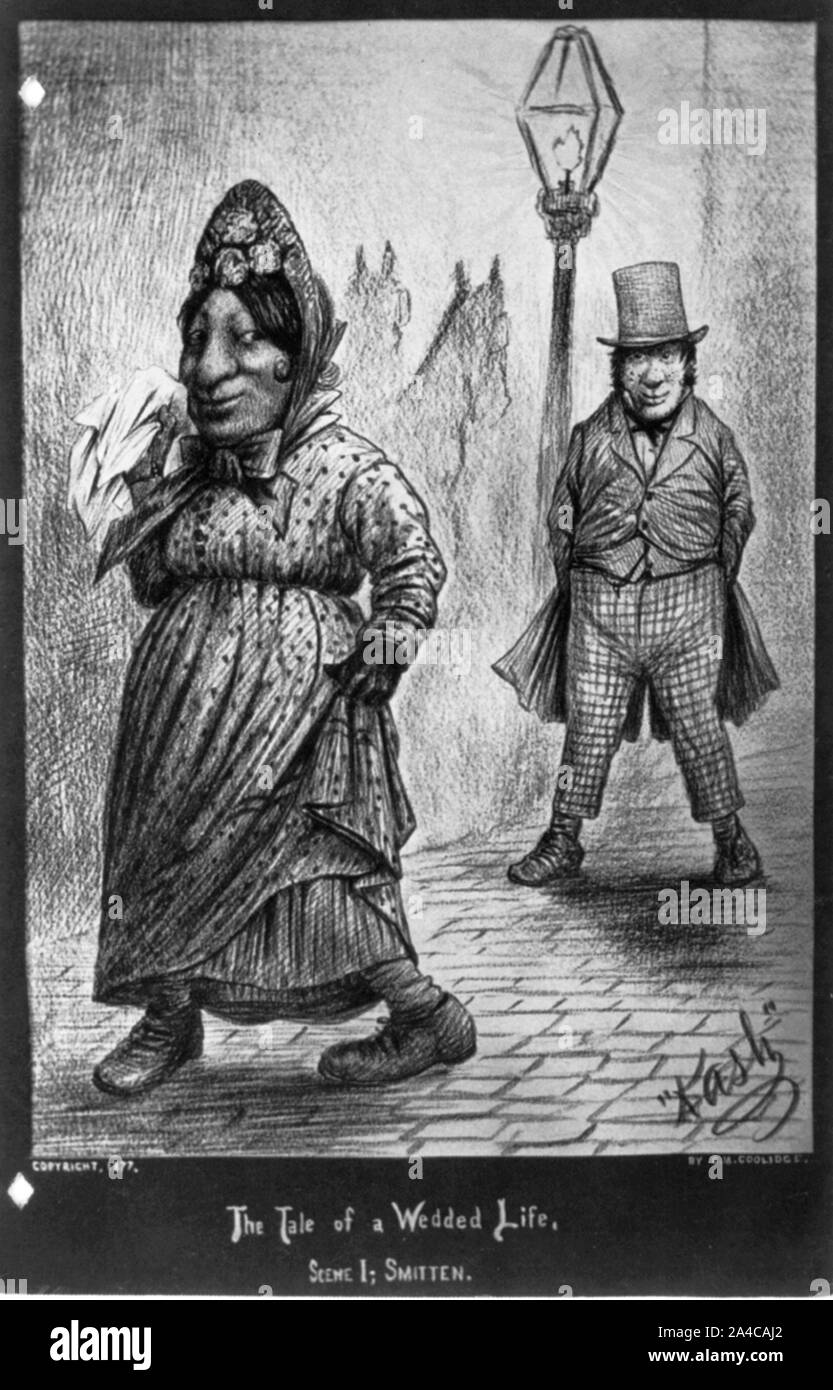 Il racconto di una sposa la vita in dieci scene, da Cassio M. Collidge [matura in scene domestiche]: Scena I - percosso [Un uomo guarda donna] Foto Stock