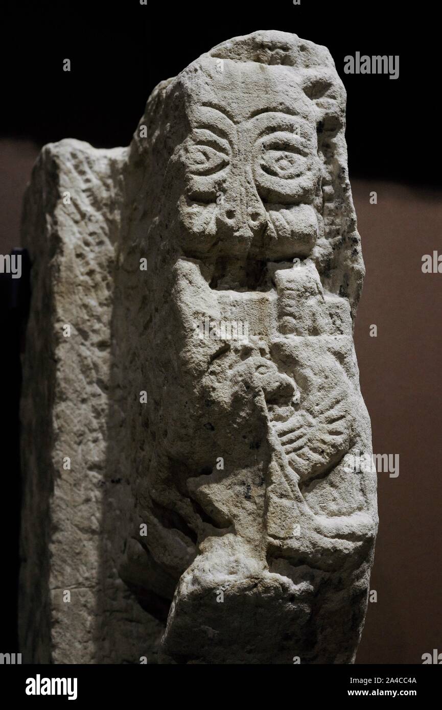 Fragmento de una puerta. Siglo VI-VIII. Arenisca. Catedral de Faras, Sudán. Galería Faras. Museo Nacional. Varsovia. Polonia. Foto Stock