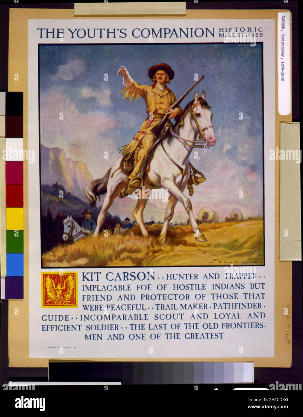 La Gioventù's Companion. Pietre miliari storiche. Kit Carson...cacciatore e cacciatore di animali da pelliccia... Foto Stock