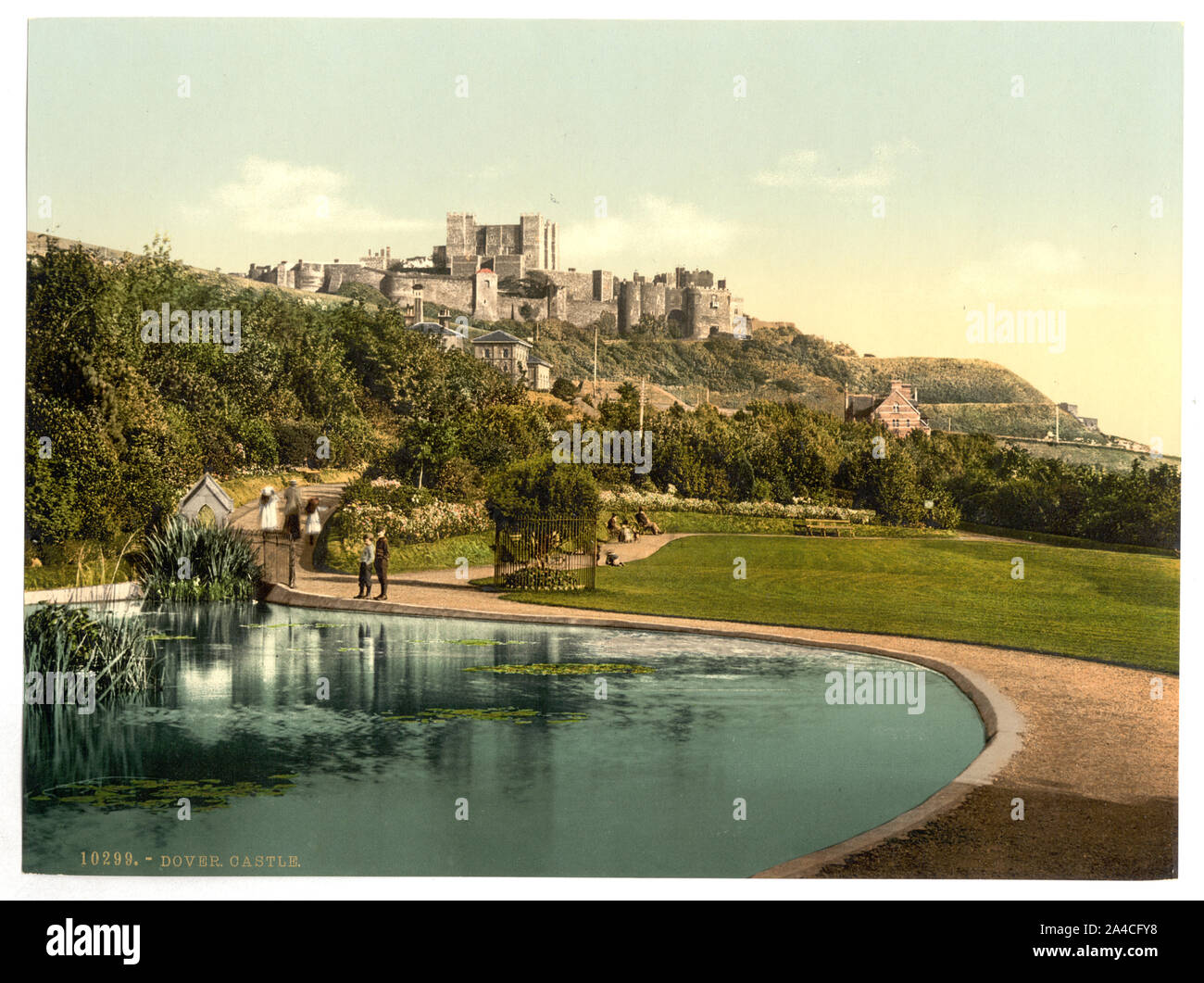 Il castello dal parco, Dover, Inghilterra Foto Stock