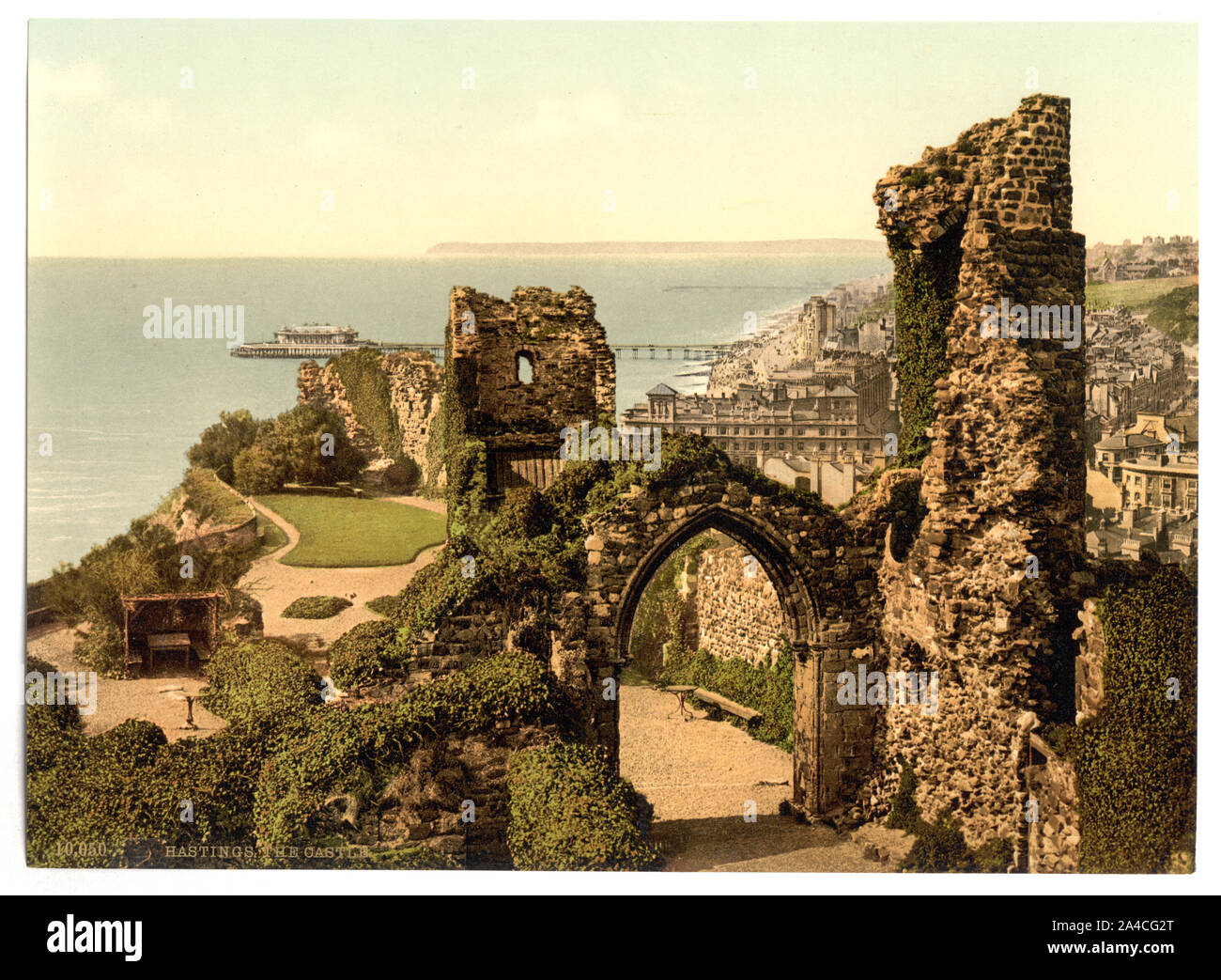 Il castello, Hastings, Inghilterra Foto Stock