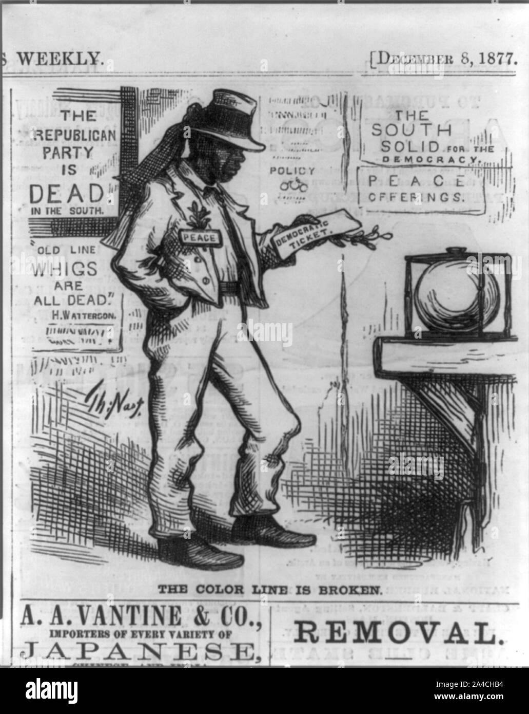 La linea di colore è rotto / Th. Nast. Foto Stock