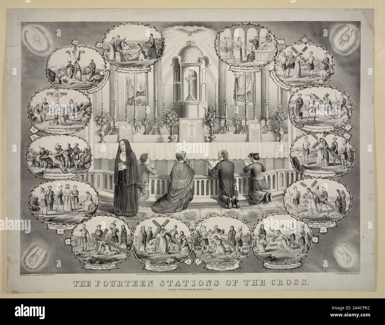 Le quattordici stazioni della Via Crucis Foto Stock