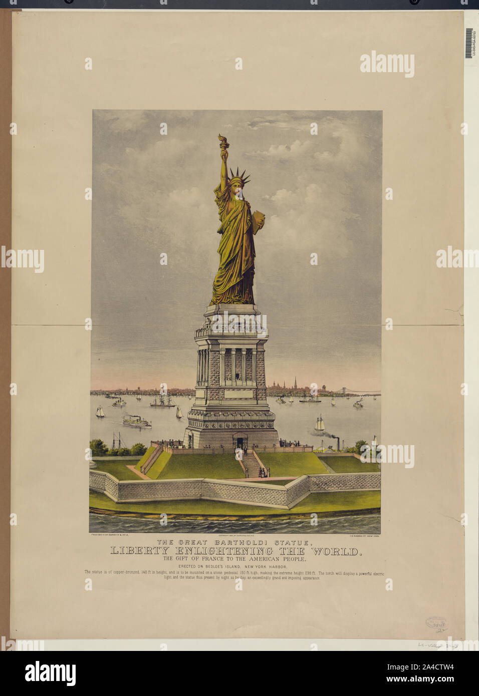 La grande statua di Bartholdi, liberty illuminare il mondo: il dono della Francia al popolo americano Foto Stock