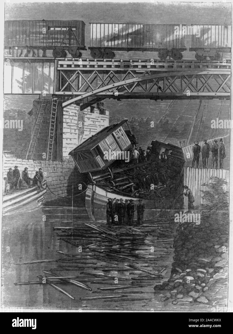 Il grande disastro ferroviario vicino a Montreal, Canada Foto Stock