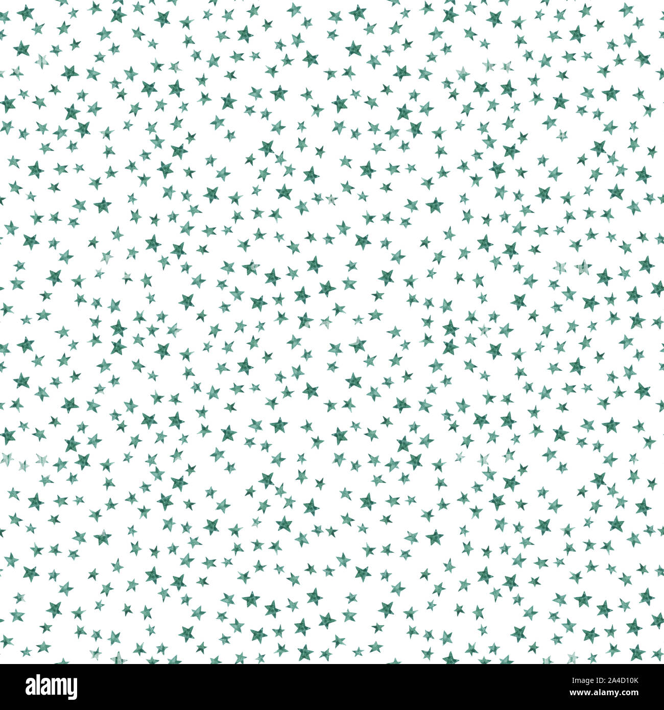 Cielo stellato seamless pattern con semplici stelle su sfondo bianco. Acquerello doodle illustrazione. Colore dell'acqua star modello ripetitivo. Le costellazioni Foto Stock