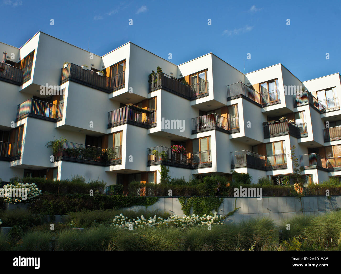 Varsavia, Polonia. Il 15 agosto 2019. Moderno appartamento di lusso, edificio del centro di Varsavia Goclaw Foto Stock
