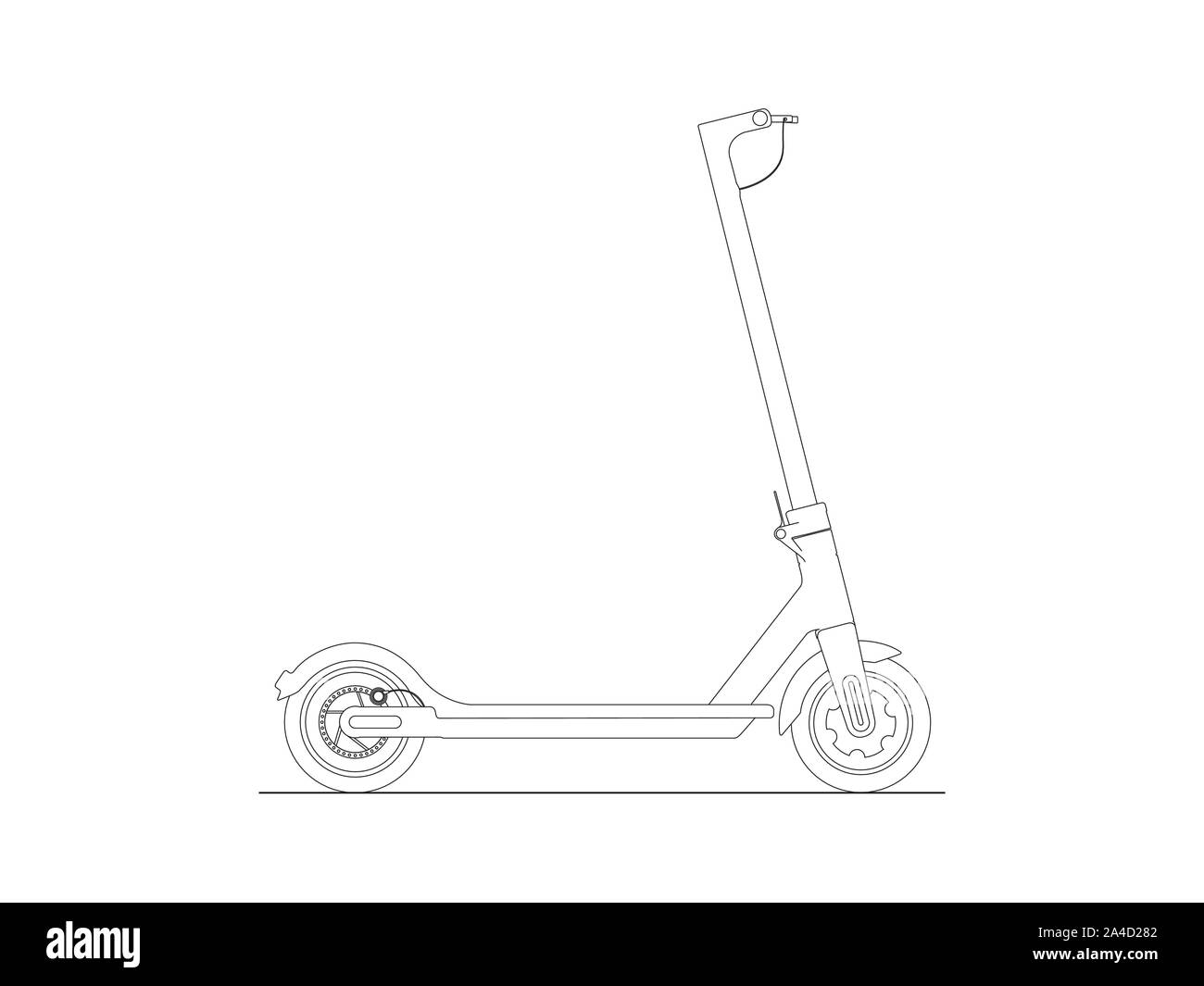 Vettore dettagliati illustrationof un scooter elettrico isolato in uno sfondo bianco Illustrazione Vettoriale