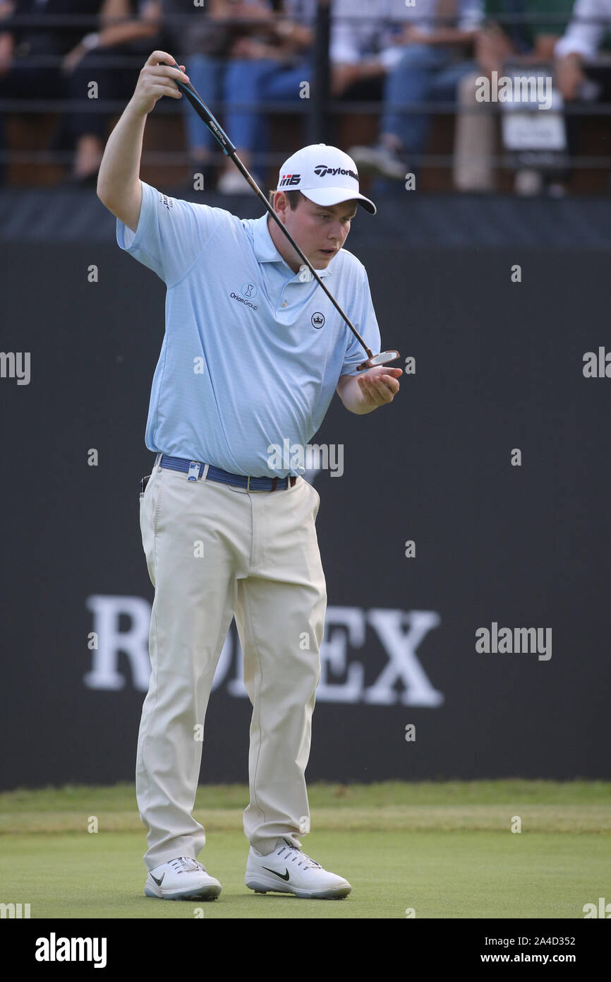 Roma, Italia. Xiii oct, 2019. Roma, Italia - 13 ottobre 2019:Robert Macintyre (Scozia) in azione durante il giorno 4 dell'76 Golf Open italiani a Olgiata Golf Club il 13 ottobre 2019 a Roma, Italia Credit: Indipendente Agenzia fotografica/Alamy Live News Foto Stock