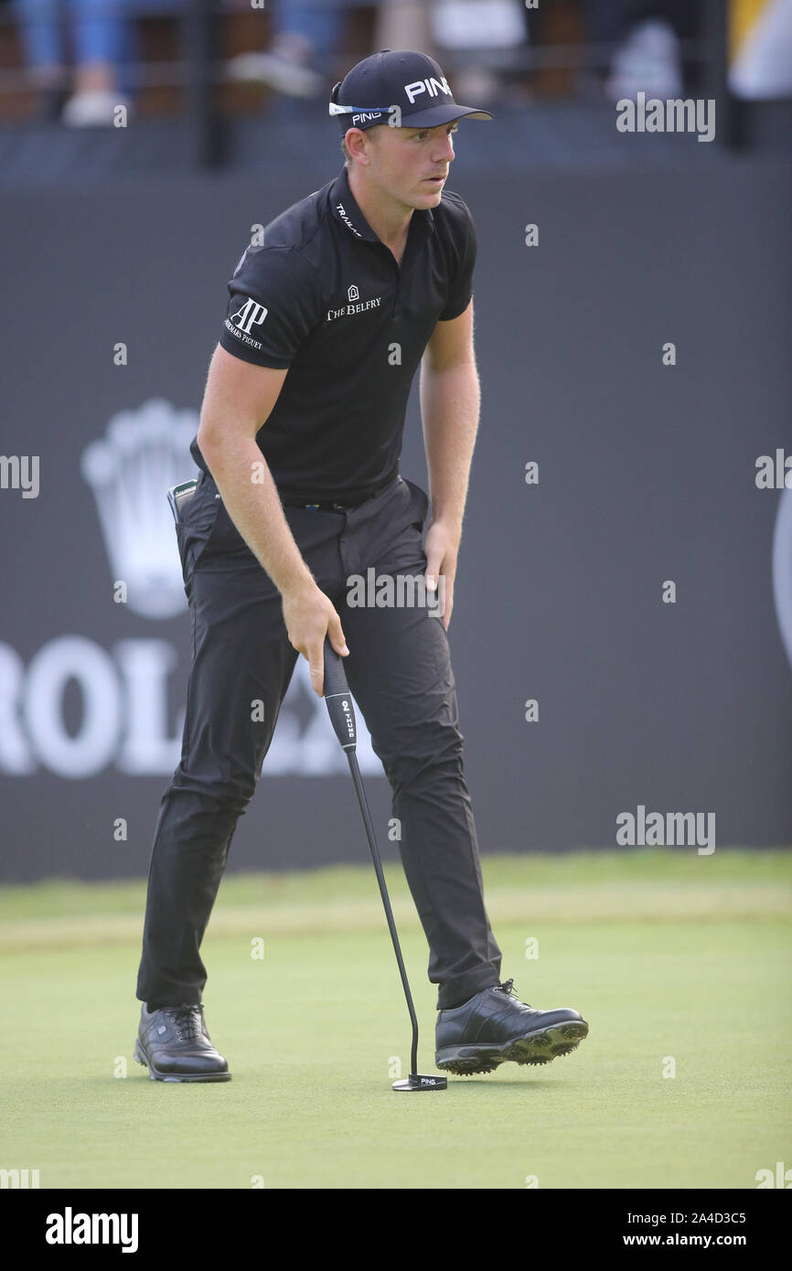 Roma, Italia. Xiii oct, 2019. Roma, Italia - 13 ottobre 2019: Matt Wallace (Inghilterra) in azione durante il giorno 4 dell'76 Golf Open italiani a Olgiata Golf Club il 13 ottobre 2019 a Roma, Italia Credit: Indipendente Agenzia fotografica/Alamy Live News Foto Stock