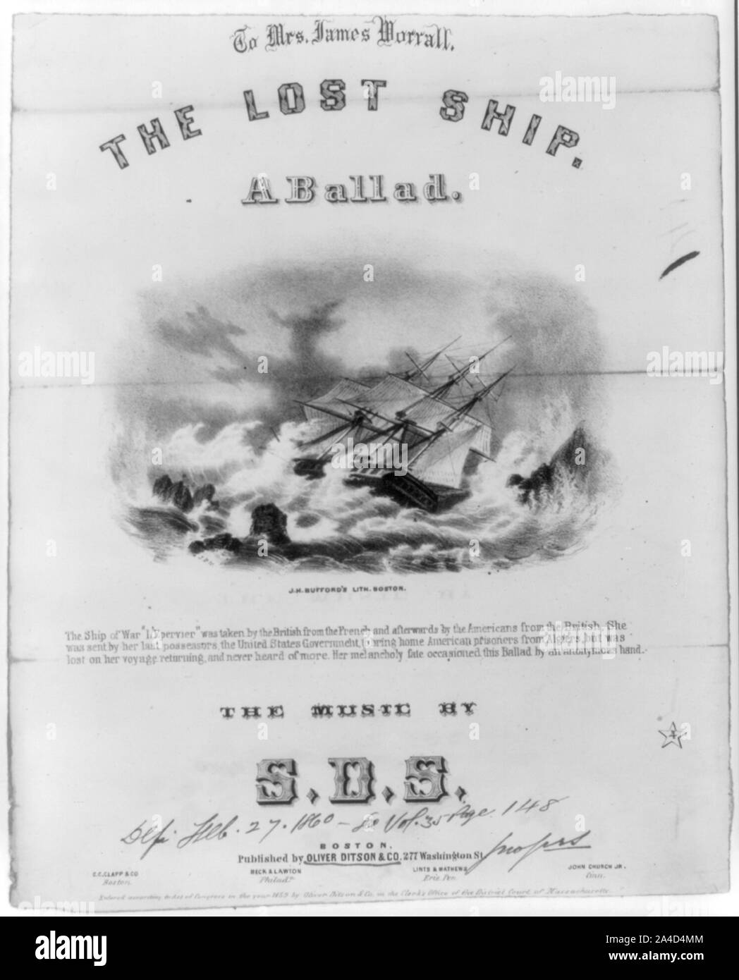 La nave perduta - una ballata / J.B.N. Foto Stock