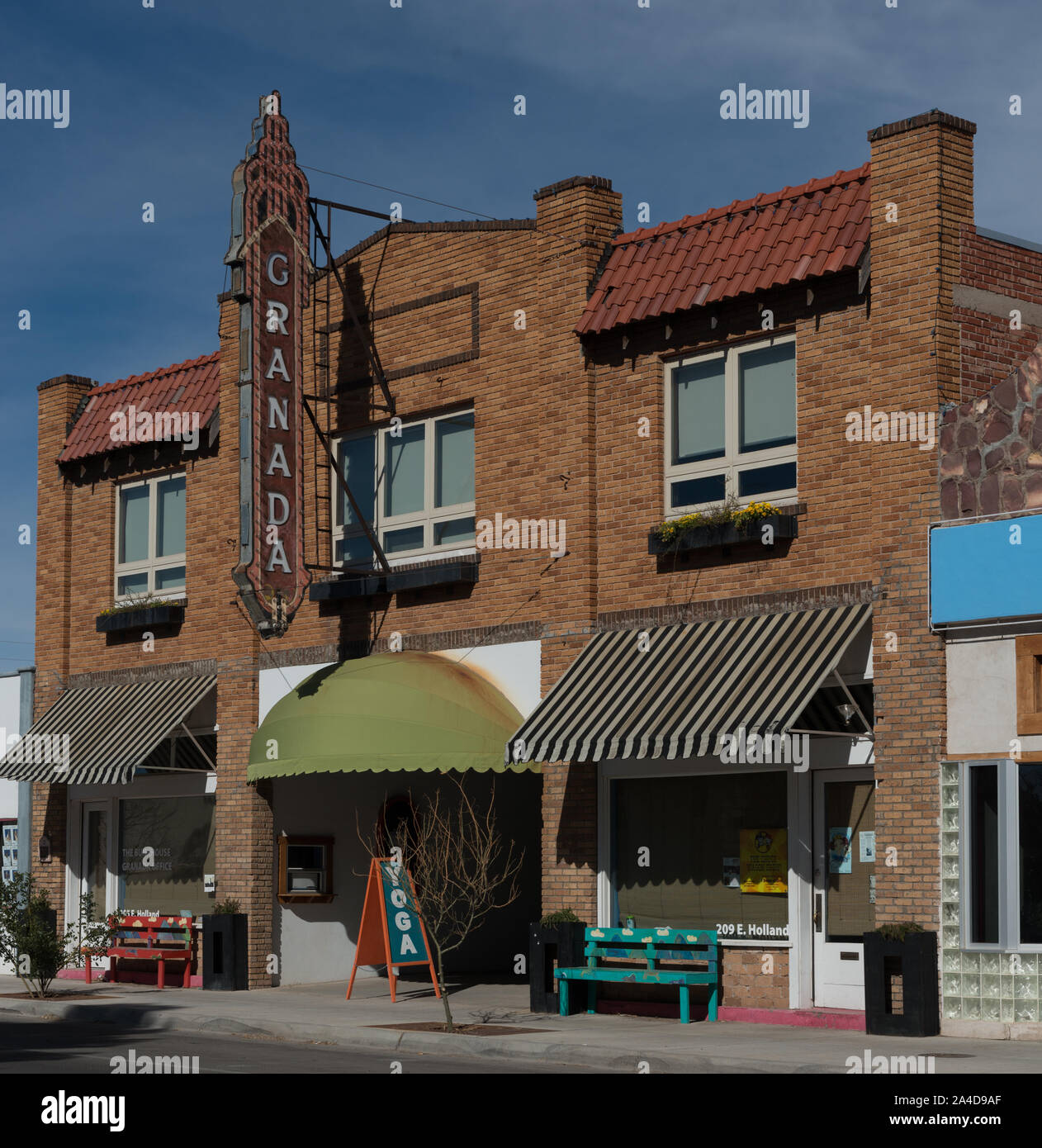 La vecchia Granada movie theater nel centro alpino, Texas, è stato convertito in una musica e performance hall e un sito per gli eventi della comunità Foto Stock