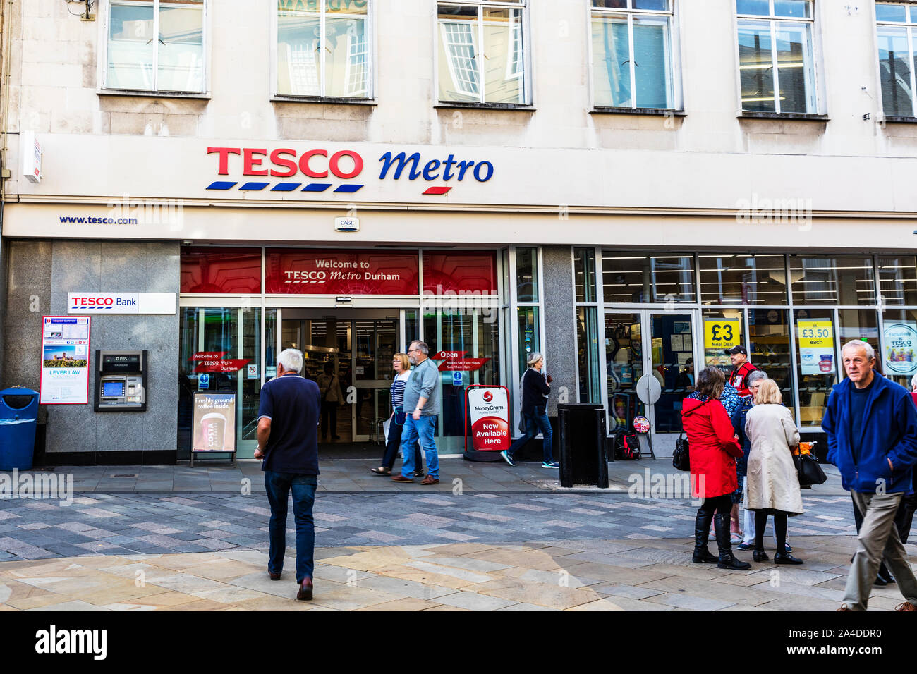 Tesco Metro shop, Durham Regno Unito, Inghilterra, Tesco Metro segno, Tesco Metro shop front, Tesco Metro logo, Tesco Metro, Tesco Metro negozio Tesco Metro negozi, Foto Stock