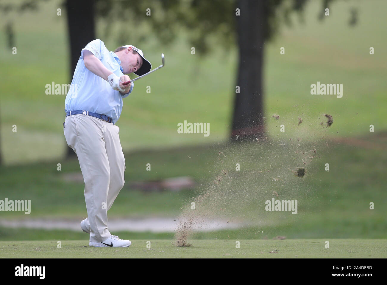 Roma, Italia. Xiii oct, 2019. Roma, Italia - 13 ottobre 2019:Robert Macintyre (Scozia) in azione durante il giorno 4 dell'76 Golf Open italiani a Olgiata Golf Club il 13 ottobre 2019 a Roma, Italia Credit: Indipendente Agenzia fotografica/Alamy Live News Foto Stock