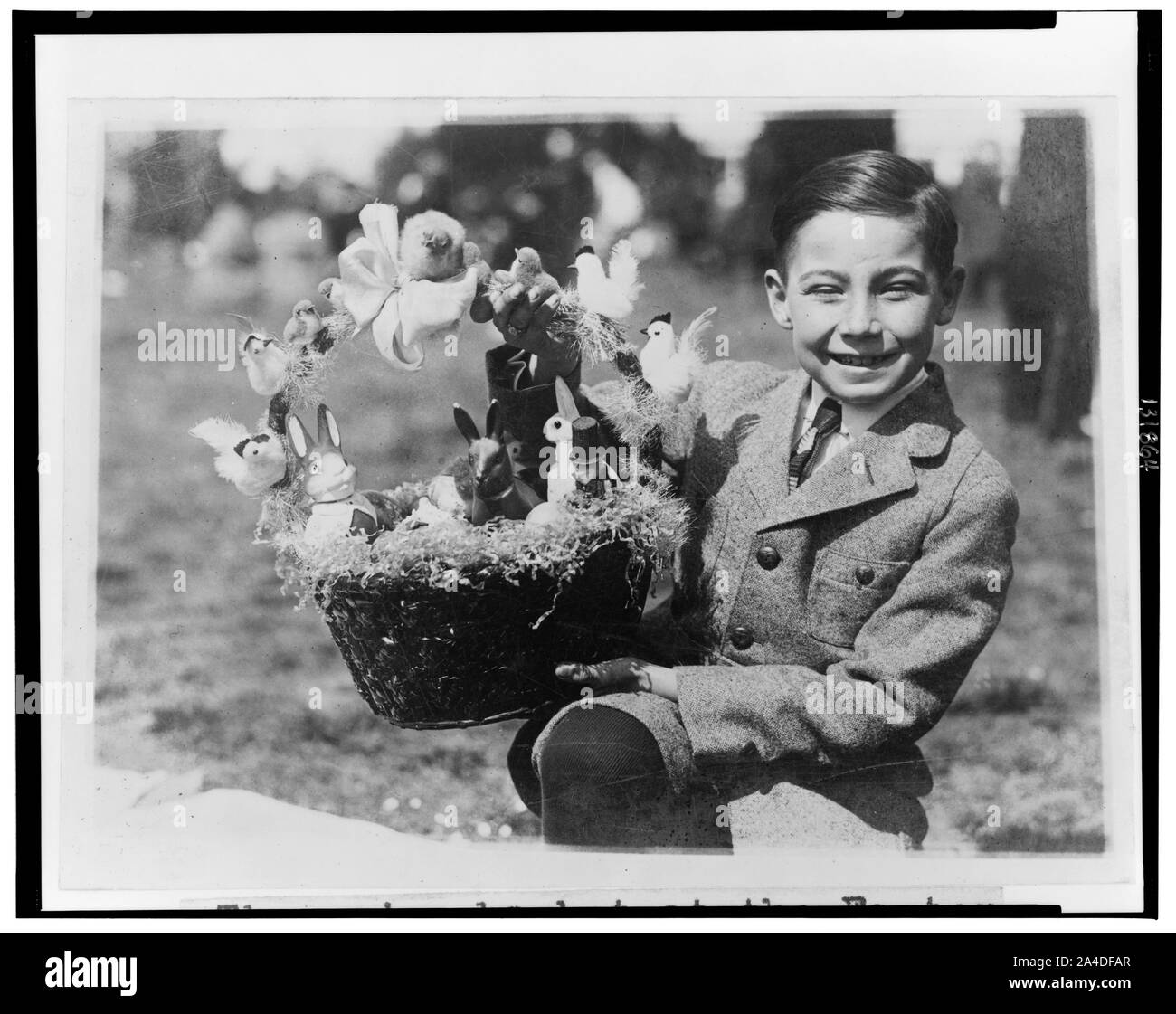Il premio cesto all'uovo di pasqua rullatura alla Casa Bianca Foto Stock
