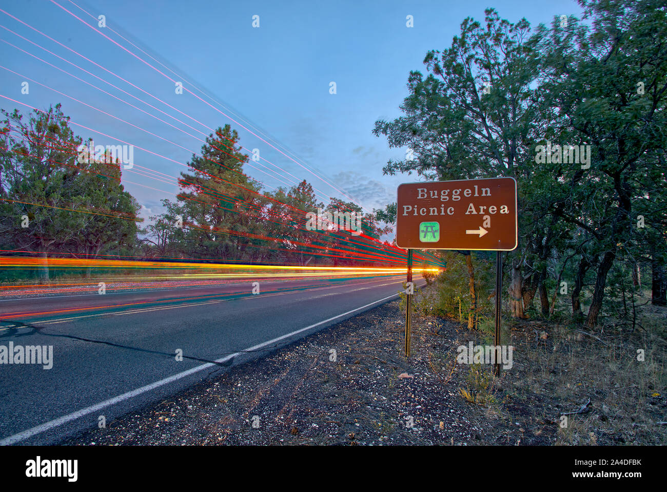 Buggeln Area Picnic firmare al Grand Canyon, Arizona, Stati Uniti Foto Stock