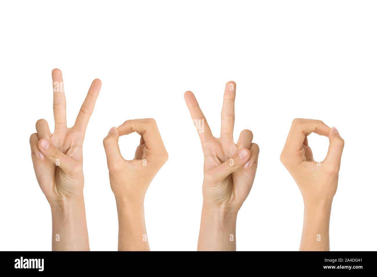 2020 scritta con le mani e le dita segni, anno nuovo biglietto di auguri Foto Stock