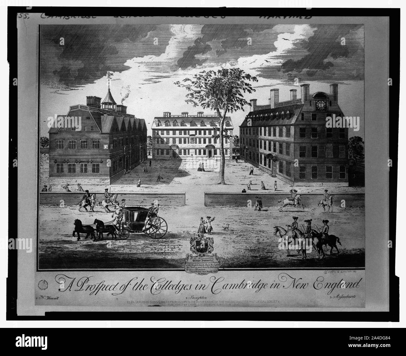 La prospettiva del colledges (sic) in Cambridge in Nuova Inghilterra Foto Stock