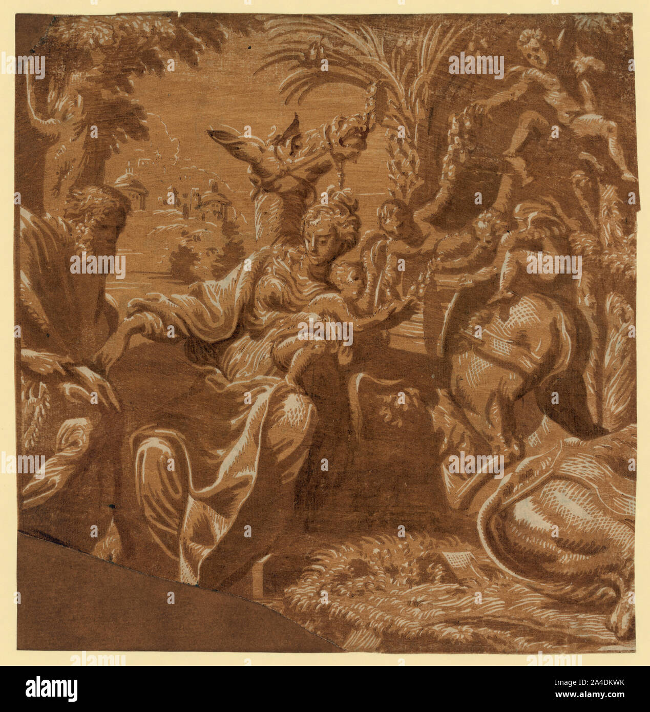 Il resto su la fuga in Egitto Foto Stock