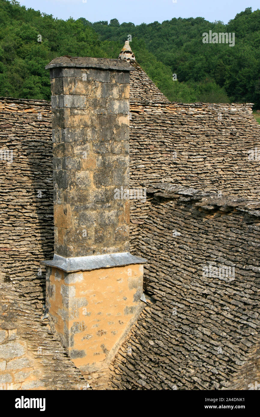 Edificio medievale di saint-amand de coly (Francia) Foto Stock
