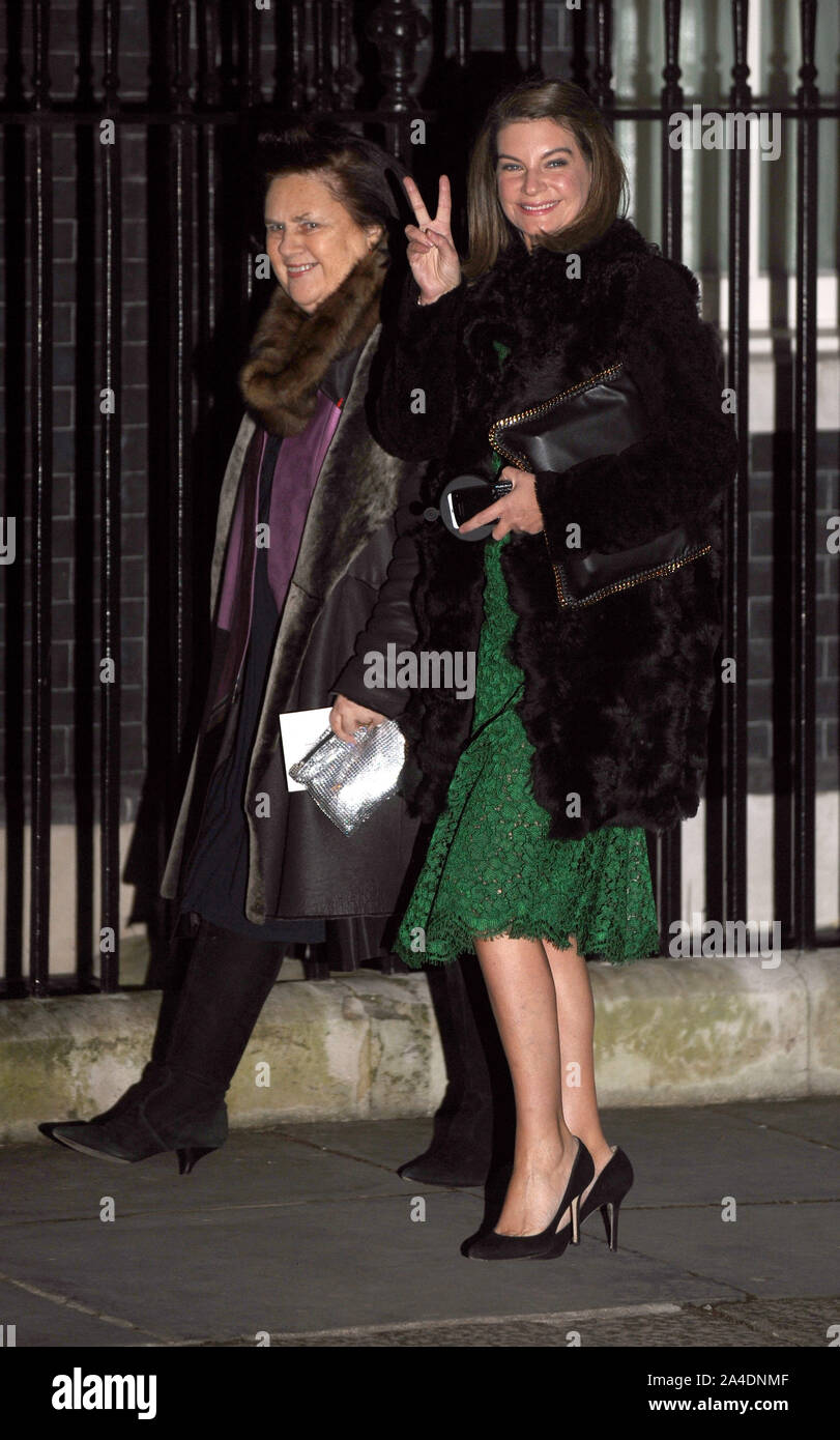 Foto deve essere accreditato ©Kate verde/Alpha premere 076895 15/02/2013 Natalie Massenet e Suzy Menkes ad un ricevimento tenuto al numero 10 di Downing Street a Londra per celebrare l'Autunno Inverno 2013 London Fashion Week 2013 Foto Stock