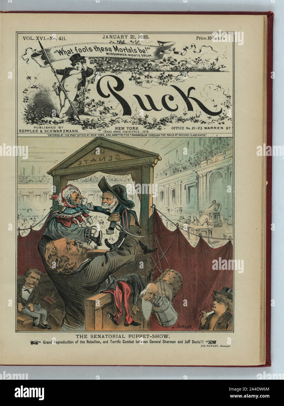 Il seggio senatoriale puppet-show Foto Stock