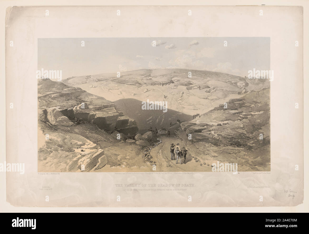 La valle dell'ombra di morte grotte nel Woronzoff Road dietro la pistola 21 batteria / / W. Simpson, del. Foto Stock