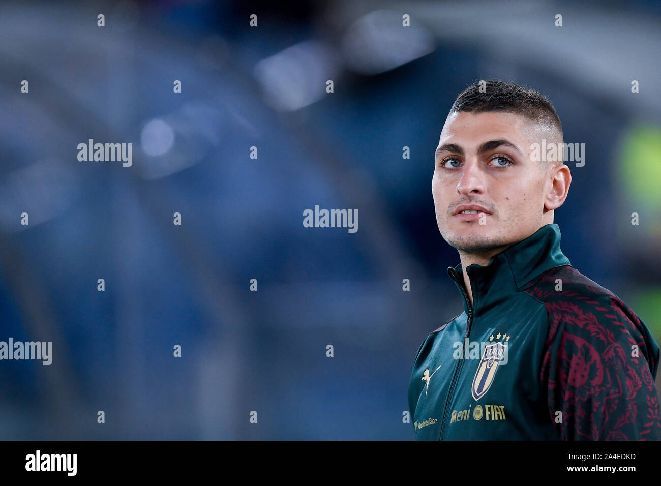 Roma, Italia. Xii oct, 2019. Marco Verratti dell Italia durante il qualificatore europeo il gruppo J match tra Italia e Grecia presso lo Stadio Olimpico di Roma, Italia il 12 ottobre 2019. Foto di Giuseppe mafia. Credit: UK Sports Pics Ltd/Alamy Live News Foto Stock