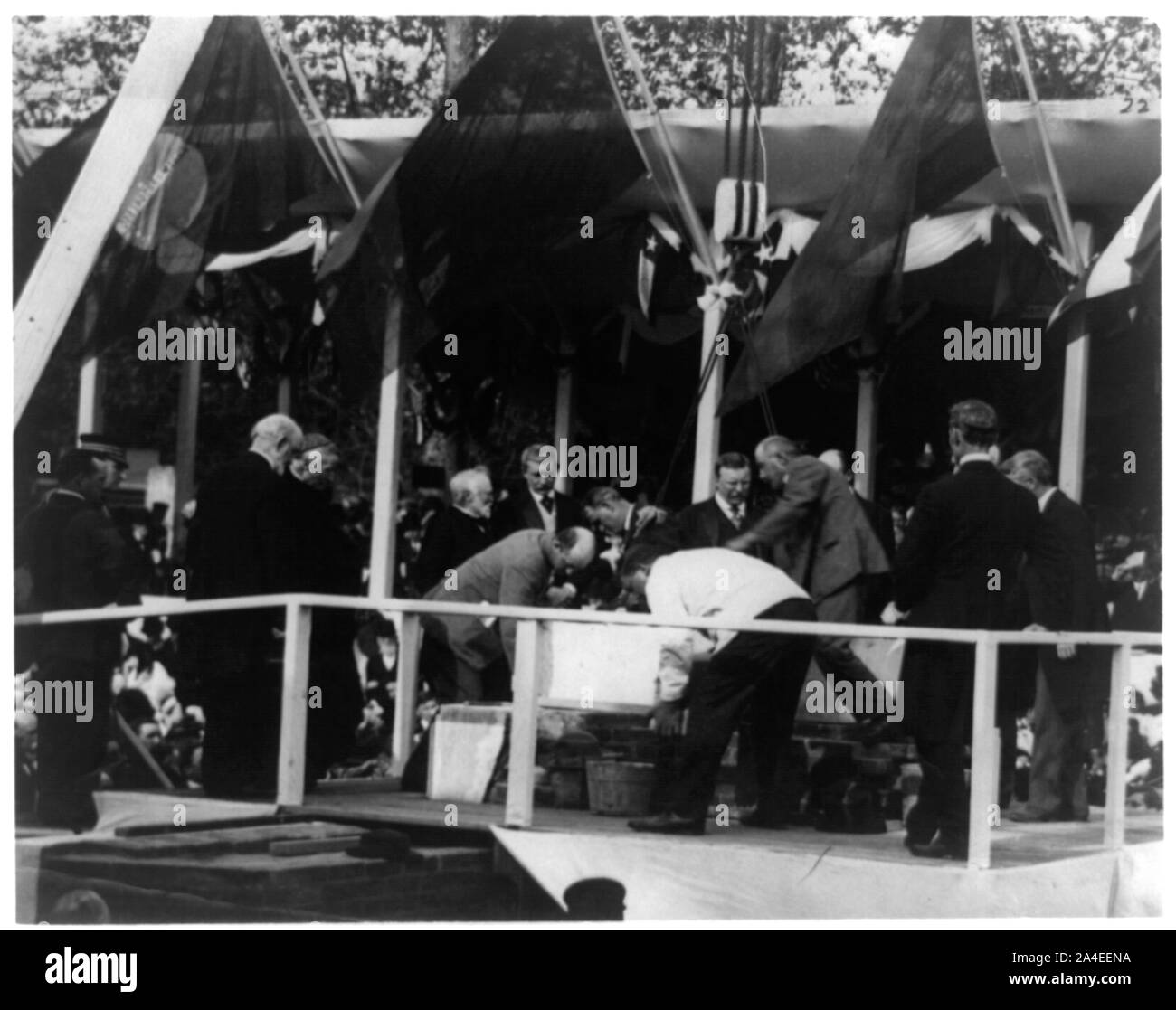 Theodore Roosevelt per la posa della prima pietra della Pan American Union Building Foto Stock