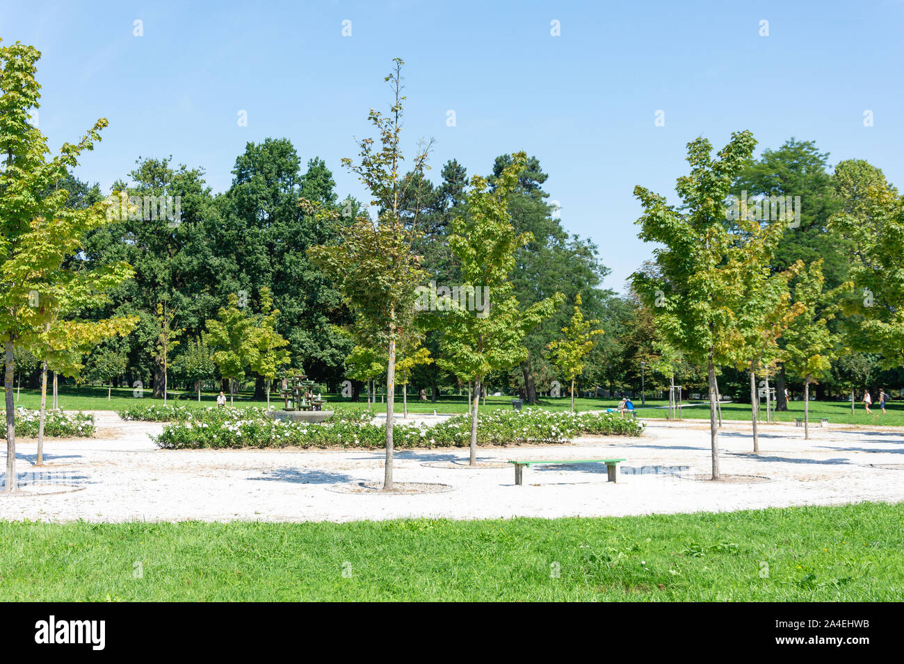 Giardini nel parco della città di Tivoli, Lubiana, Slovenia Foto Stock