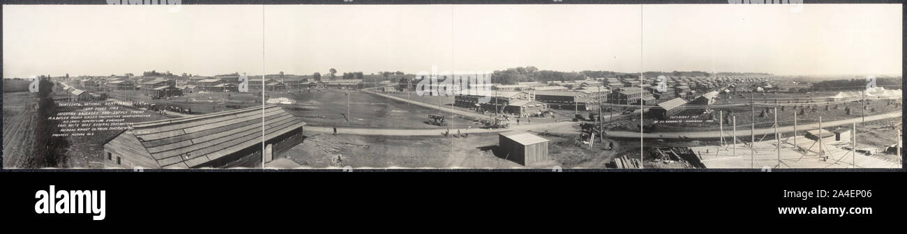 Tredicesima Esercito Nazionale Cantonment, Camp Dodge, Iowa, brigate di fanteria e treni di alimentazione Foto Stock