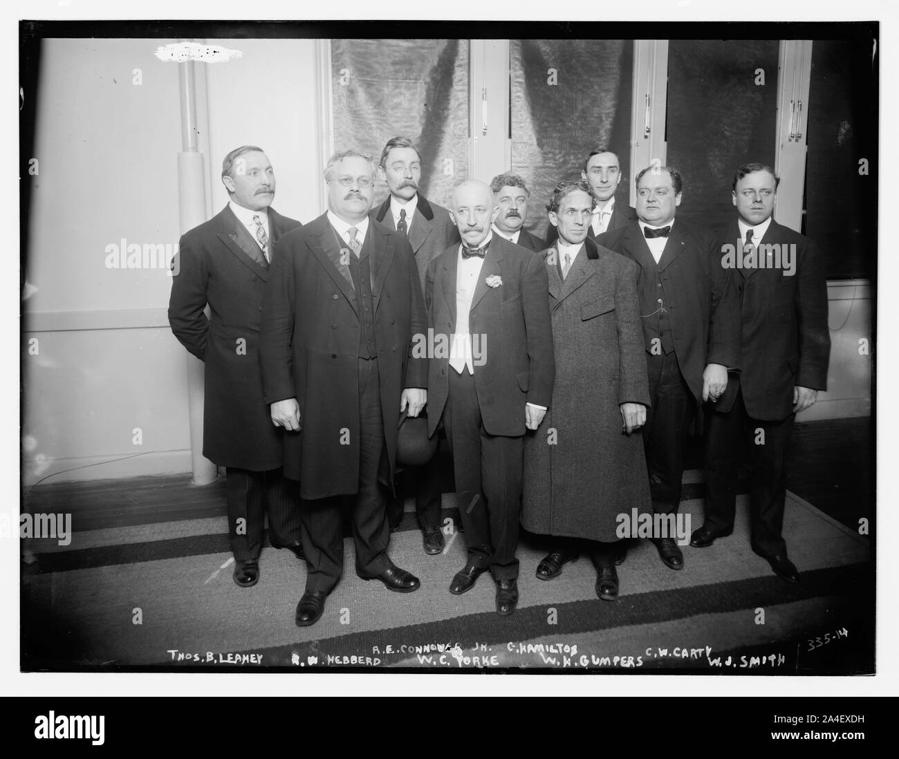 Thos. B. Leahey, R.W. Hebbard, W.C. Yorke, W.H. Gompers, T.S. Smith, C.W. Carty, G. Hamilton, R.E. Connover, Jr. Foto Stock