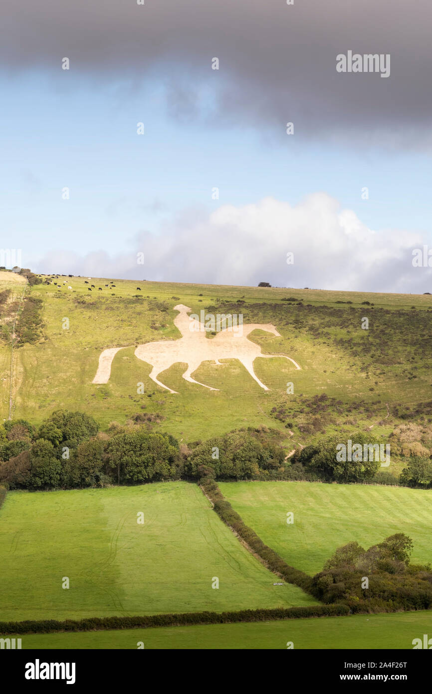 Osmington chalk White Horse Foto Stock