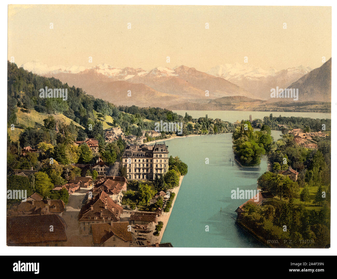 Thun, vista generale, Oberland bernese, Svizzera Foto Stock