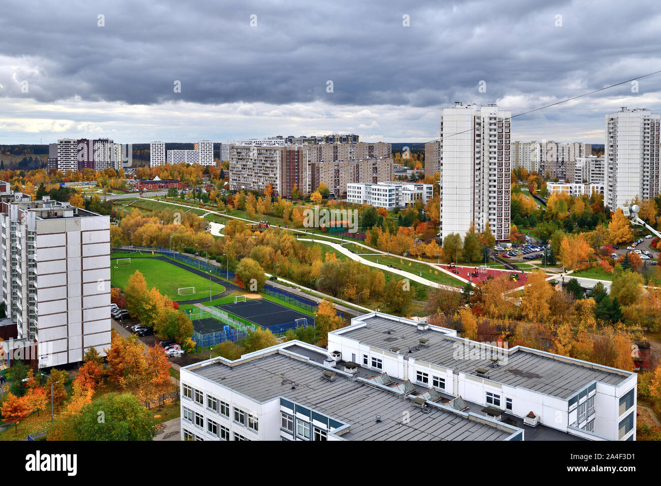 Il bellissimo paesaggio urbano autunnale a Mosca, Russia Foto Stock