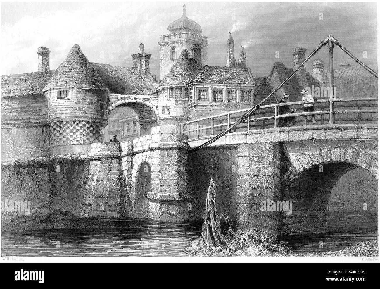 Una incisione di Sandwich Kent scansionati ad alta risoluzione da un libro stampato in 1842. Ritiene copyright free. Foto Stock