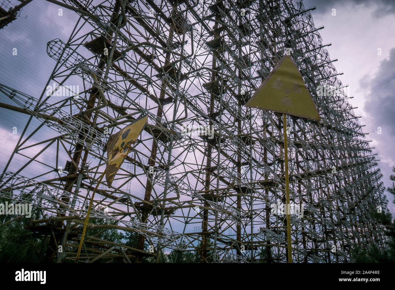 Il Radar Duga di Chernobyl zona di esclusione Foto Stock