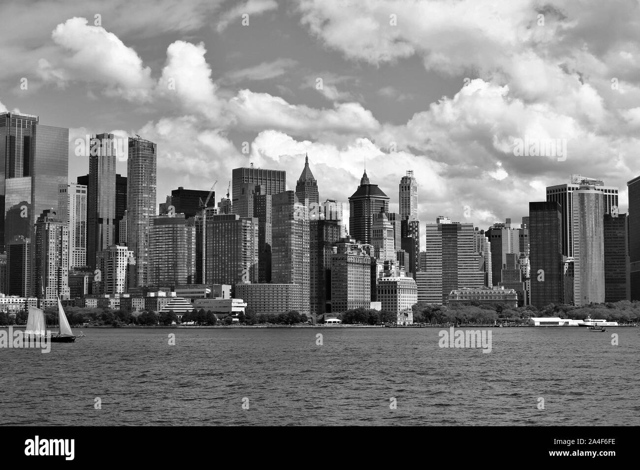 Skyline Cityscape vista del West Side di Manhattan, New York City, preso dal fiume Hudson. Foto Stock