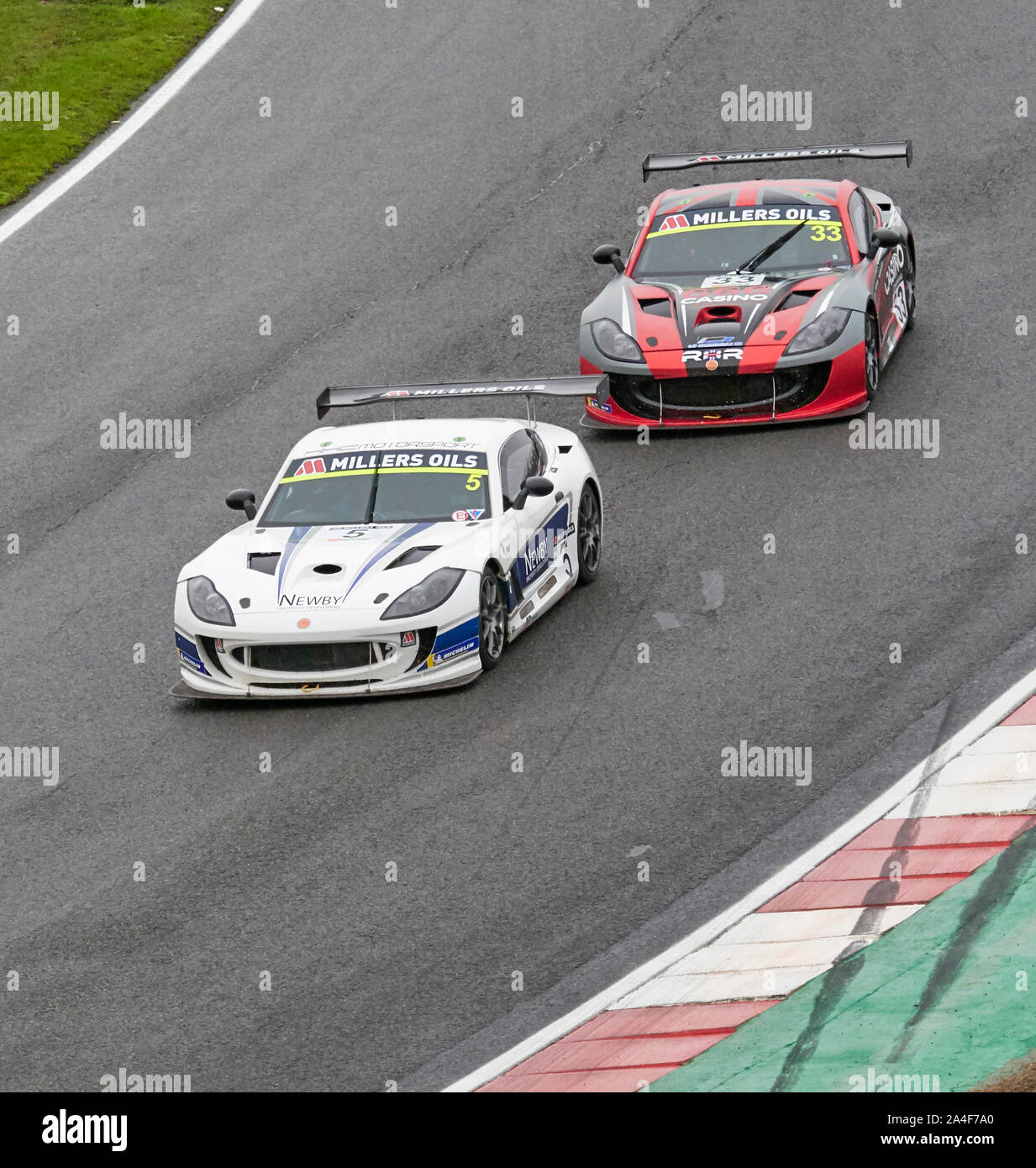 Ginetta GT4 Campionato Supercoppa Millers oli a Brands Hatch Foto Stock