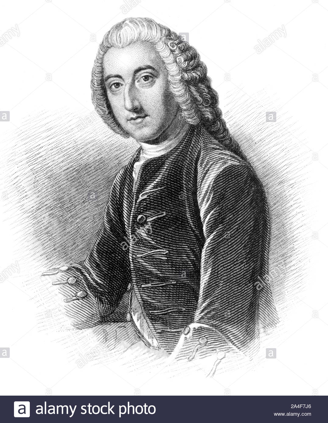 William Pitt portrait, 1° Conte di Chatham, 1708 - 1778, era uno statista inglese del Whig party che ha servito come primo ministro della Gran Bretagna, vintage illustrazione dal 1850 Foto Stock