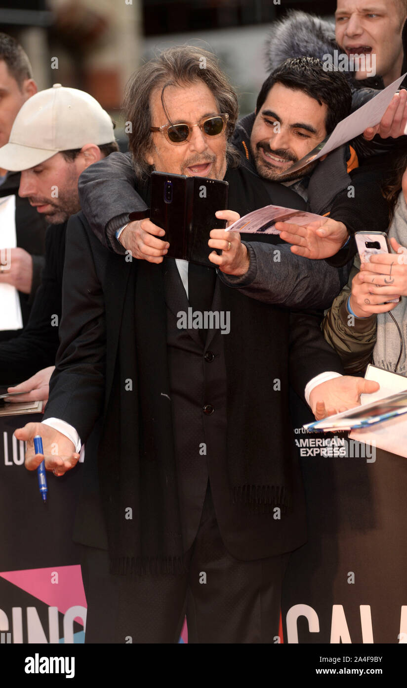 Foto deve essere accreditato ©Alpha premere 078237 13/10/2019 Al Pacino la Premiere irlandese di chiusura di Gala di notte durante la 63LFF BFI London Film Festival 2019 a Londra Foto Stock