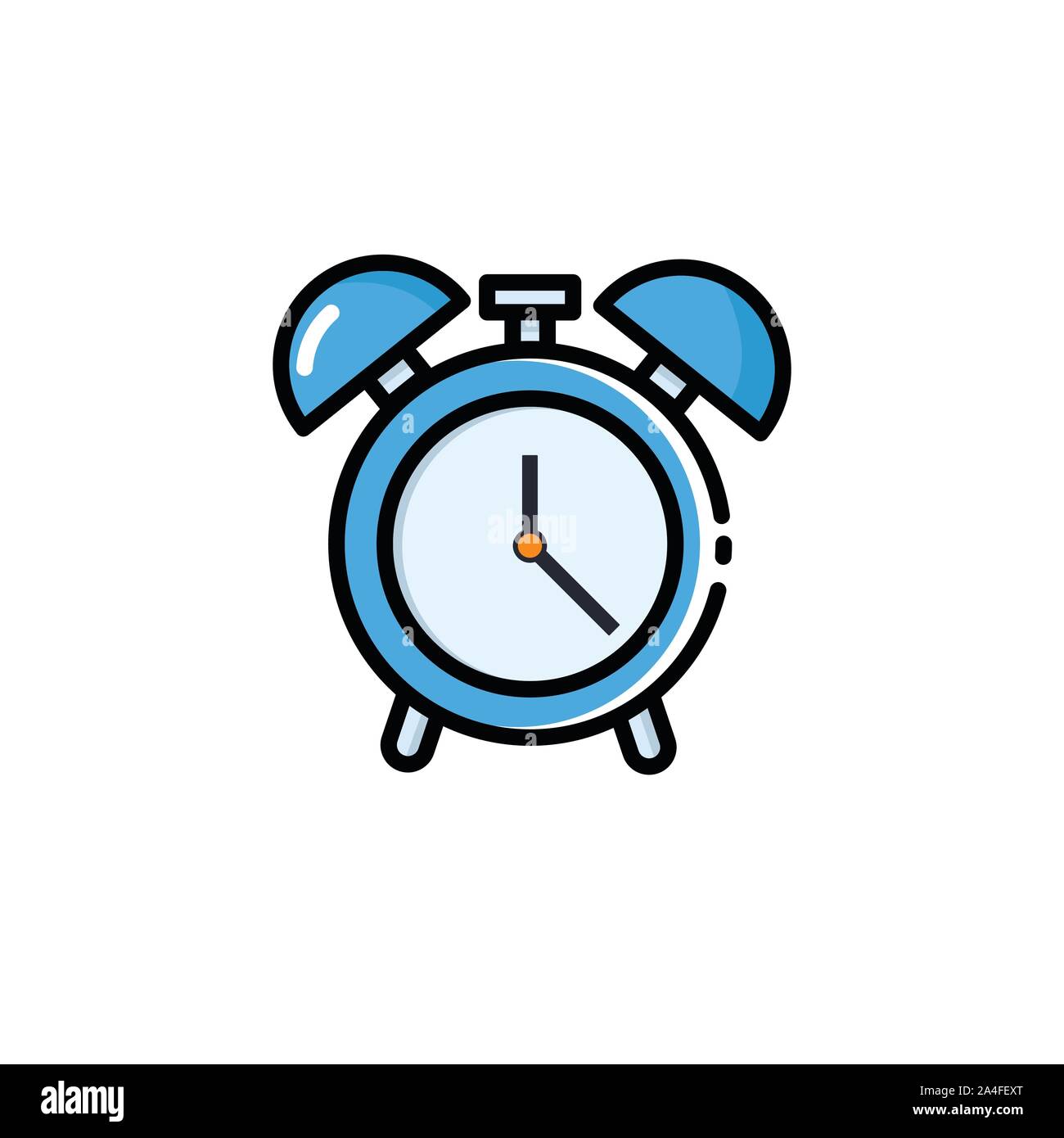Orologio sveglia. Sveglia icona. Design piatto stile. Icona semplice moderna icona piatta in eleganti colori. La pagina del sito web e mobile app elemento di design. Illustrazione Vettoriale