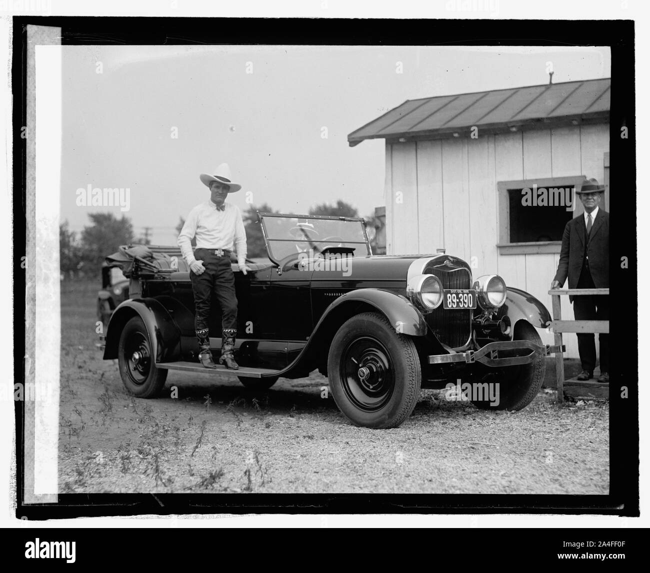 Tom Mix con auto Lincoln, [5/21/25] Foto Stock